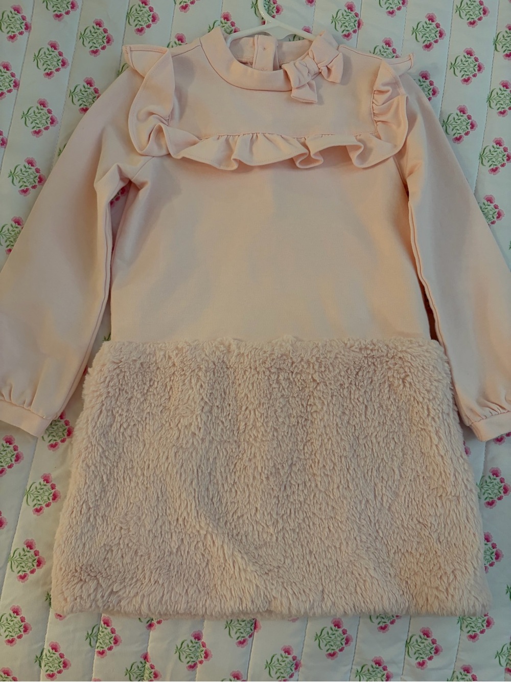 Janie and Jack Ruffle Bow Faux-Fur Trim Dress